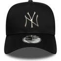 cappellino-curvo-nero-snapback-9forty-e-frame-metallic-di-new-york-yankees-mlb-di-new-era