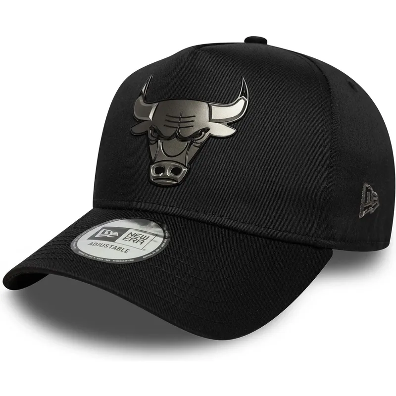 czarna-zakrzywiona-czapka-snapback-9forty-e-frame-metallic-chicago-bulls-nba-new-era