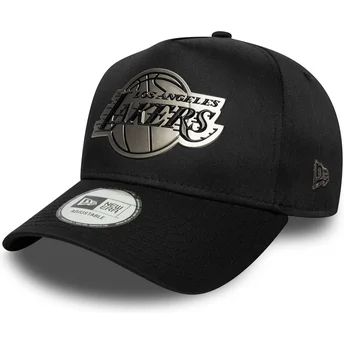 Sort buet snapback-kasket 9FORTY E Frame Metallic fra Los Angeles Lakers NBA fra New Era