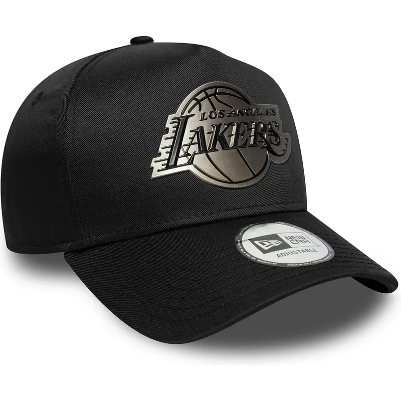 cappellino-curvo-nero-snapback-9forty-e-frame-metallic-dei-los-angeles-lakers-nba-di-new-era