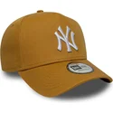 brun-buet-snapback-kasket-9forty-e-frame-league-essential-fra-new-york-yankees-mlb-fra-new-era