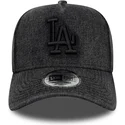 cappellino-con-visiera-curva-nero-snapback-9forty-e-frame-denim-dei-los-angeles-dodgers-mlb-di-new-era