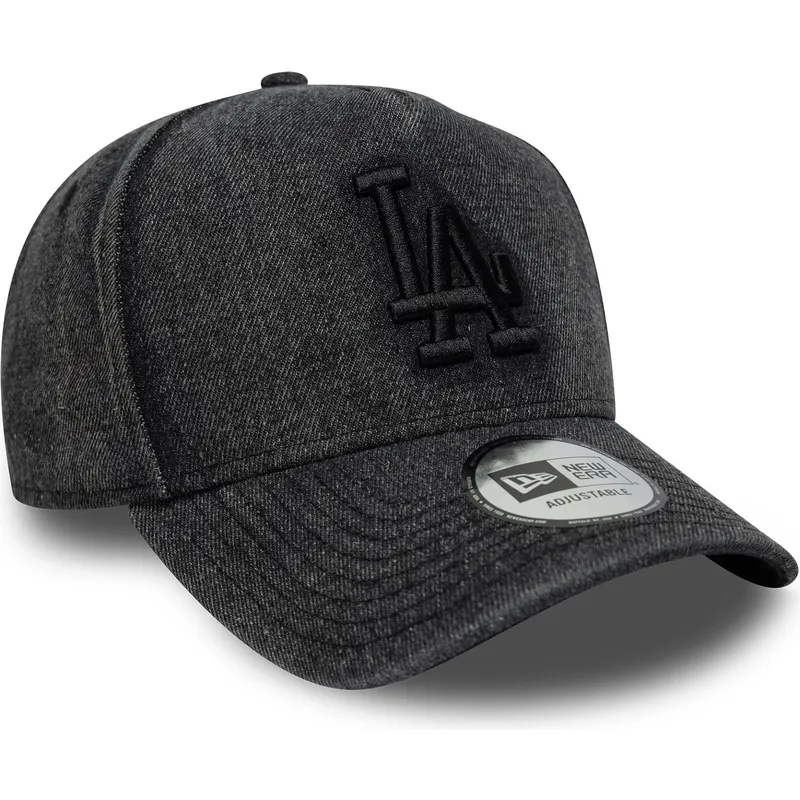 cappellino-con-visiera-curva-nero-snapback-9forty-e-frame-denim-dei-los-angeles-dodgers-mlb-di-new-era