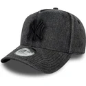 gorra-curva-negra-snapback-9forty-e-frame-denim-de-new-york-yankees-mlb-de-new-era