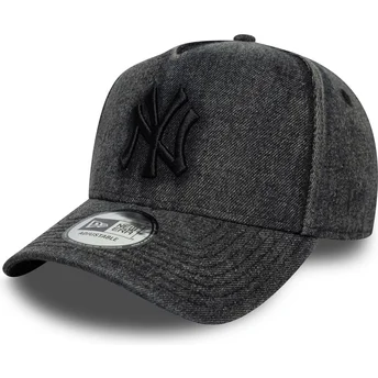 Cappellino curvo nero snapback 9FORTY E Frame Denim di New York Yankees MLB di New Era