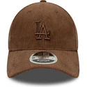 cappellino-con-visiera-curva-marrone-regolabile-con-logo-marrone-9forty-m-crown-cord-dei-los-angeles-dodgers-mlb-di-new-era