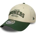 cappellino-curvo-beige-e-verde-regolabile-9forty-m-crown-wordmark-dei-los-angeles-dodgers-mlb-di-new-era