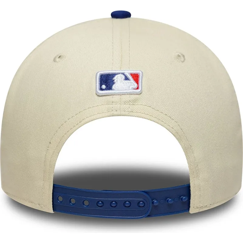 cappellino-curvo-beige-e-blu-snapback-9forty-m-crown-dei-los-angeles-dodgers-mlb-di-new-era