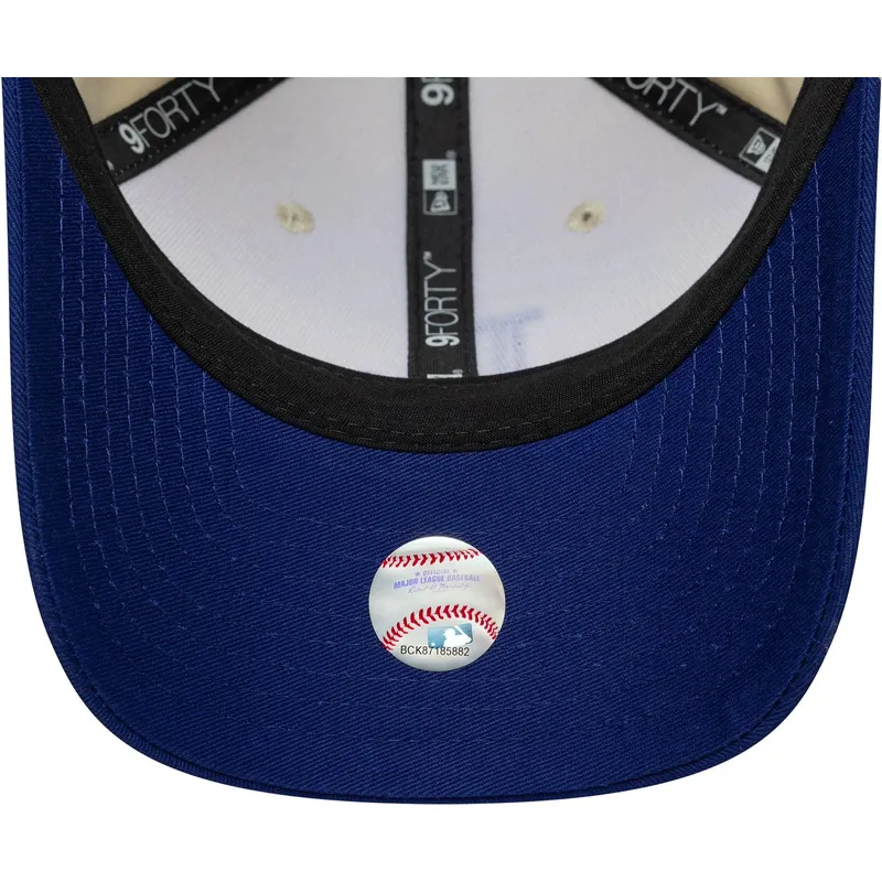 casquette-courbee-beige-et-bleue-snapback-9forty-m-crown-los-angeles-dodgers-mlb-new-era
