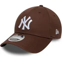 brun-buet-snapback-kasket-9forty-m-crown-fra-new-york-yankees-mlb-fra-new-era
