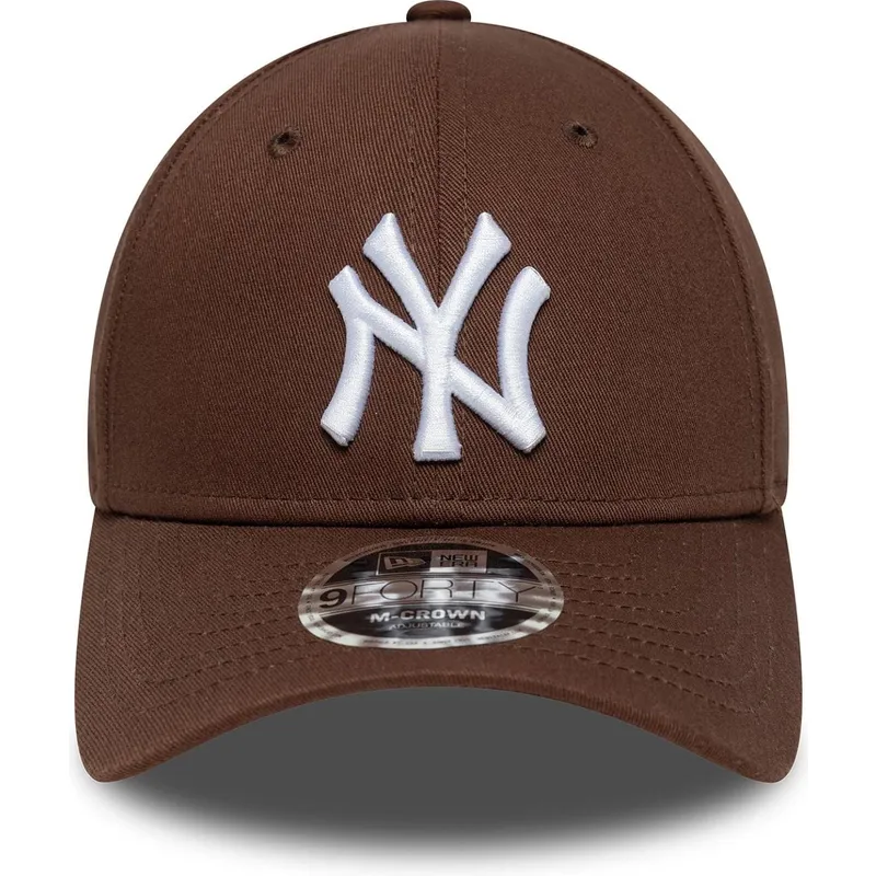 brun-buet-snapback-kasket-9forty-m-crown-fra-new-york-yankees-mlb-fra-new-era