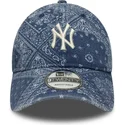 casquette-courbee-bleue-ajustable-9twenty-washed-paisley-new-york-yankees-mlb-new-era
