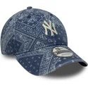 niebieska-regulowana-czapka-z-zakrzywionym-daszkiem-9twenty-washed-paisley-new-york-yankees-mlb-new-era