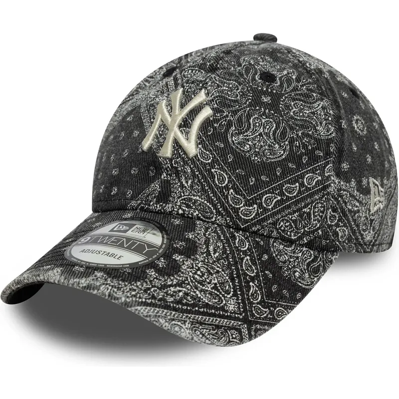 cappellino-curvo-nero-regolabile-9twenty-washed-paisley-dei-new-york-yankees-mlb-di-new-era