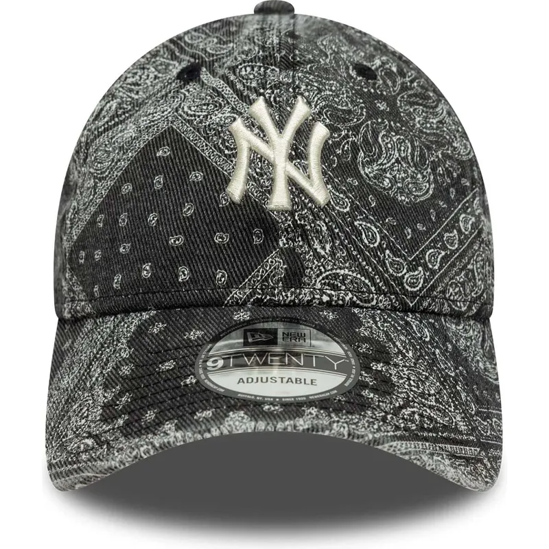 svart-bojd-justerbar-keps-9twenty-washed-paisley-fran-new-york-yankees-mlb-av-new-era