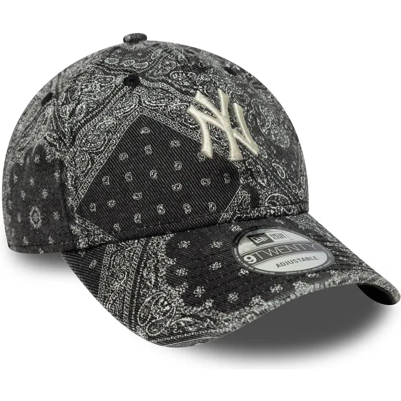 svart-bojd-justerbar-keps-9twenty-washed-paisley-fran-new-york-yankees-mlb-av-new-era