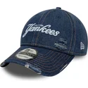 niebieska-regulowana-czapka-z-daszkiem-9twenty-denim-distress-new-york-yankees-mlb-new-era