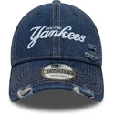 new-era-curved-brim-9twenty-denim-distress-new-york-yankees-mlb-blue-adjustable-cap