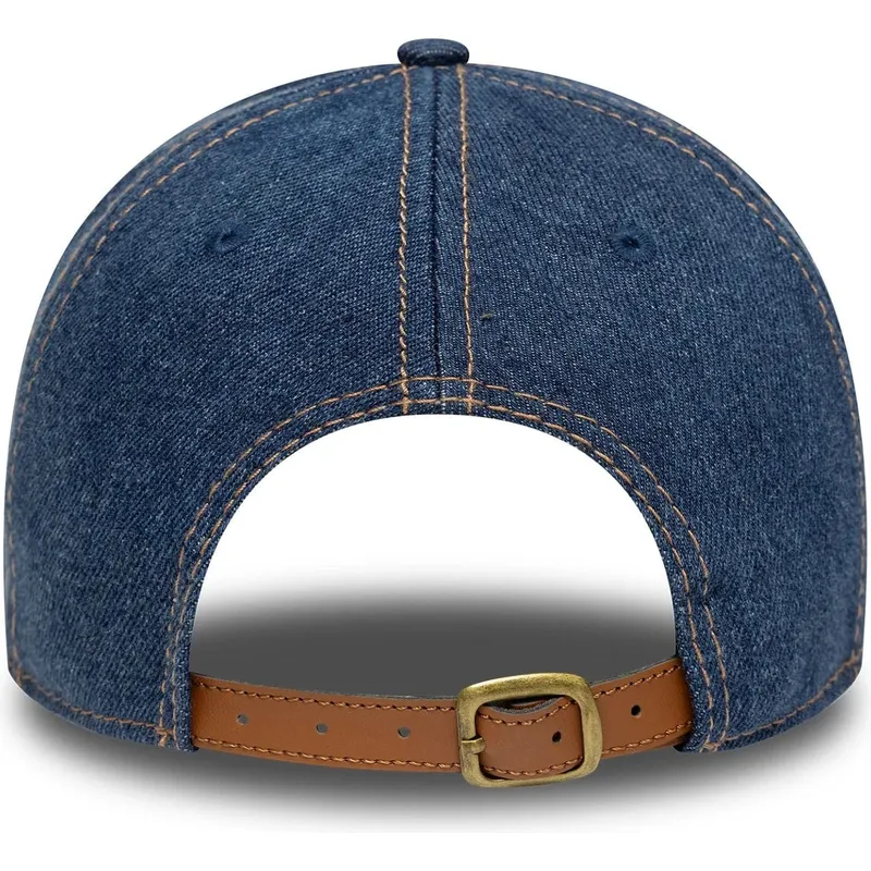 justerbar-bla-buet-kasket-9twenty-denim-distress-fra-new-york-yankees-mlb-fra-new-era