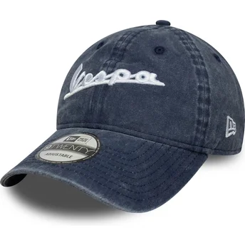 Gorra curva azul ajustable 9TWENTY Washed de Vespa Piaggio de New Era