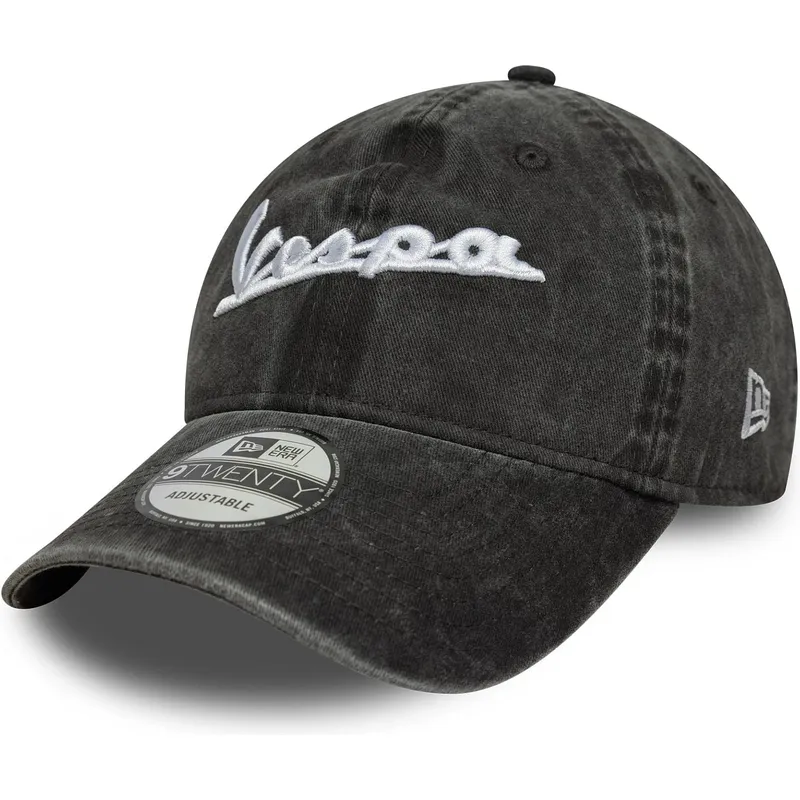 cappellino-curvo-nero-regolabile-9twenty-washed-di-vespa-piaggio-di-new-era