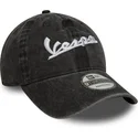 casquette-courbee-noire-ajustable-9twenty-washed-vespa-piaggio-new-era