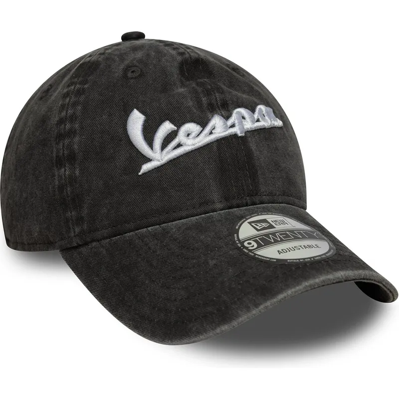 gorra-curva-negra-ajustable-9twenty-washed-de-vespa-piaggio-de-new-era