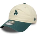 cappellino-curvo-beige-e-verde-regolabile-9twenty-mini-washed-dei-los-angeles-dodgers-mlb-di-new-era