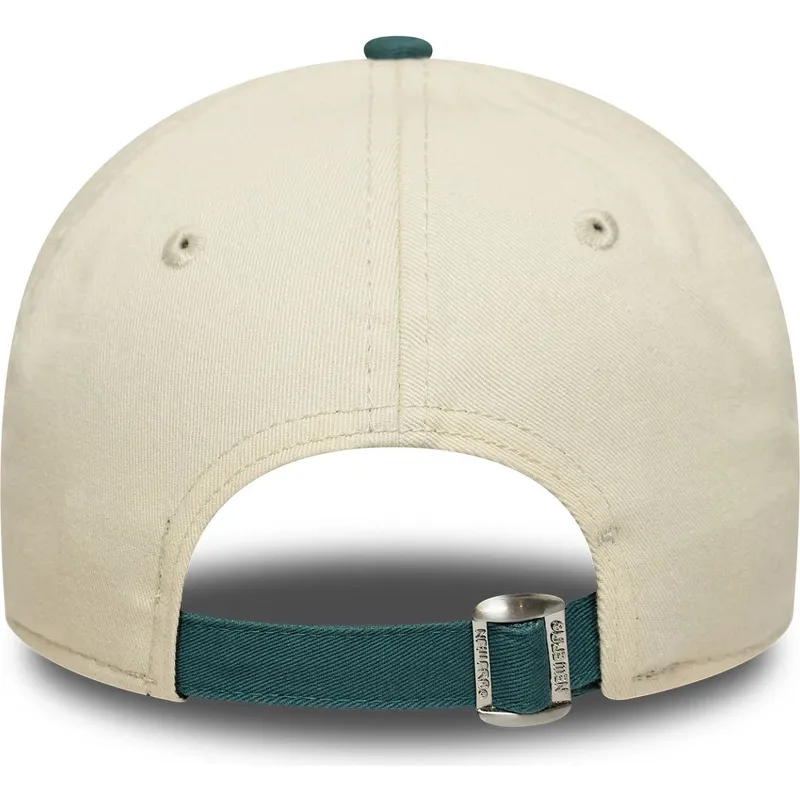 casquette-courbee-beige-et-verte-ajustable-9twenty-mini-washed-los-angeles-dodgers-mlb-new-era