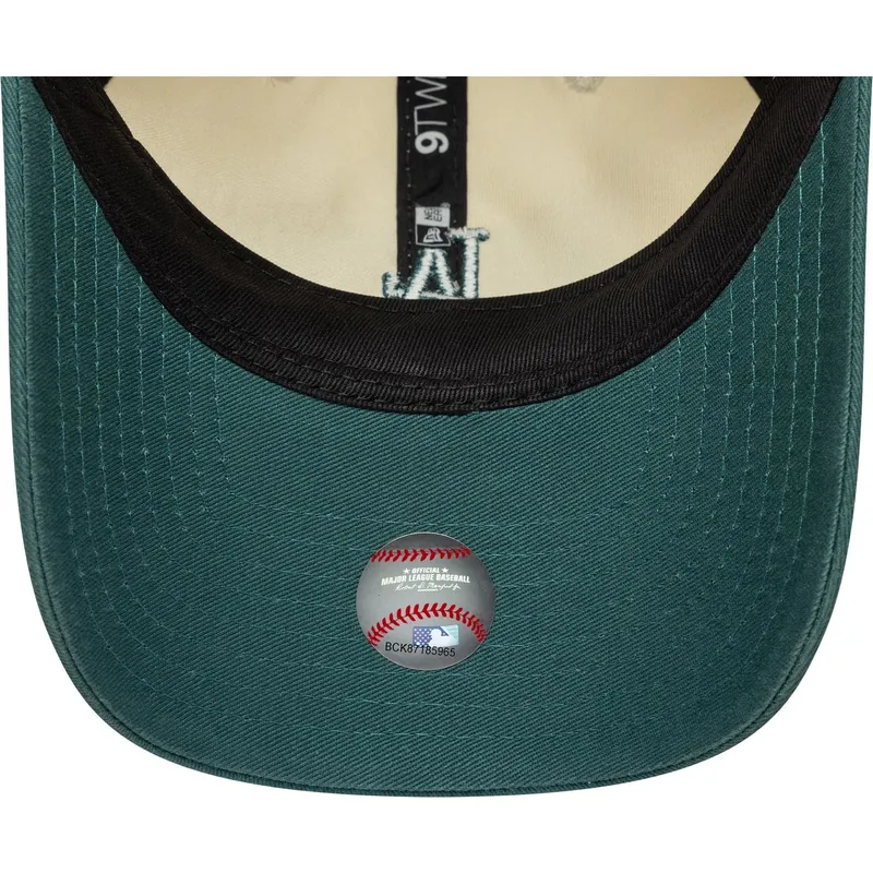 gorra-curva-beige-y-verde-ajustable-9twenty-mini-washed-de-los-angeles-dodgers-mlb-de-new-era