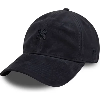 Justerbar marineblå buet kasket med marineblåt logo 9TWENTY Suede fra New York Yankees MLB fra New Era