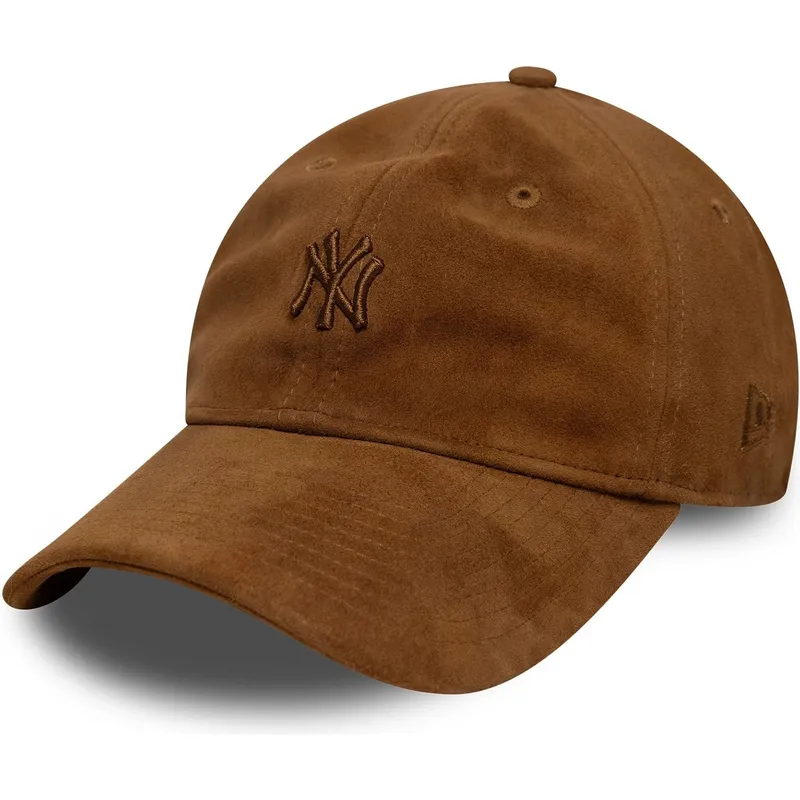 new-era-curved-brim-brown-logo-9twenty-suede-new-york-yankees-mlb-brown-adjustable-cap