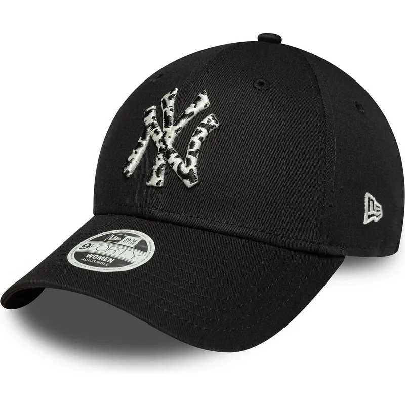 new-era-curved-brim-women-9forty-animal-infill-new-york-yankees-mlb-black-adjustable-cap