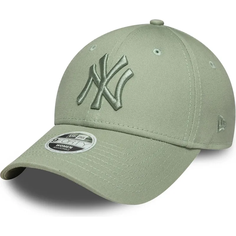 grune-hellgrune-verstellbare-curved-cap-mit-grunem-logo-fur-damen-9forty-league-essential-der-new-york-yankees-mlb-von-new-era