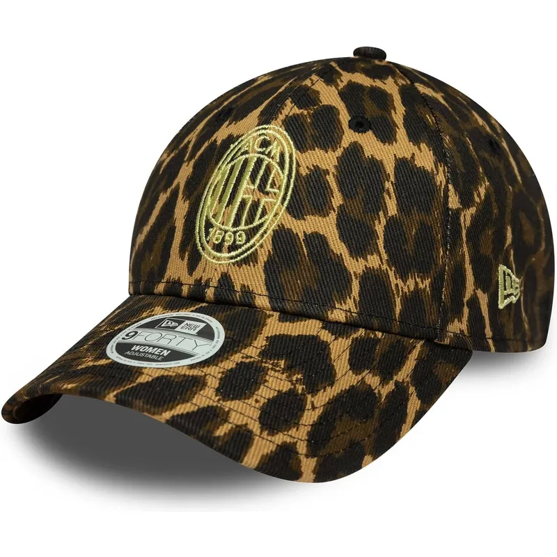 casquette-courbee-leopard-ajustable-pour-femme-9forty-ac-milan-serie-a-new-era
