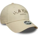 casquette-courbee-beige-ajustable-pour-femme-9forty-sequin-wordmark-new-york-yankees-mlb-new-era