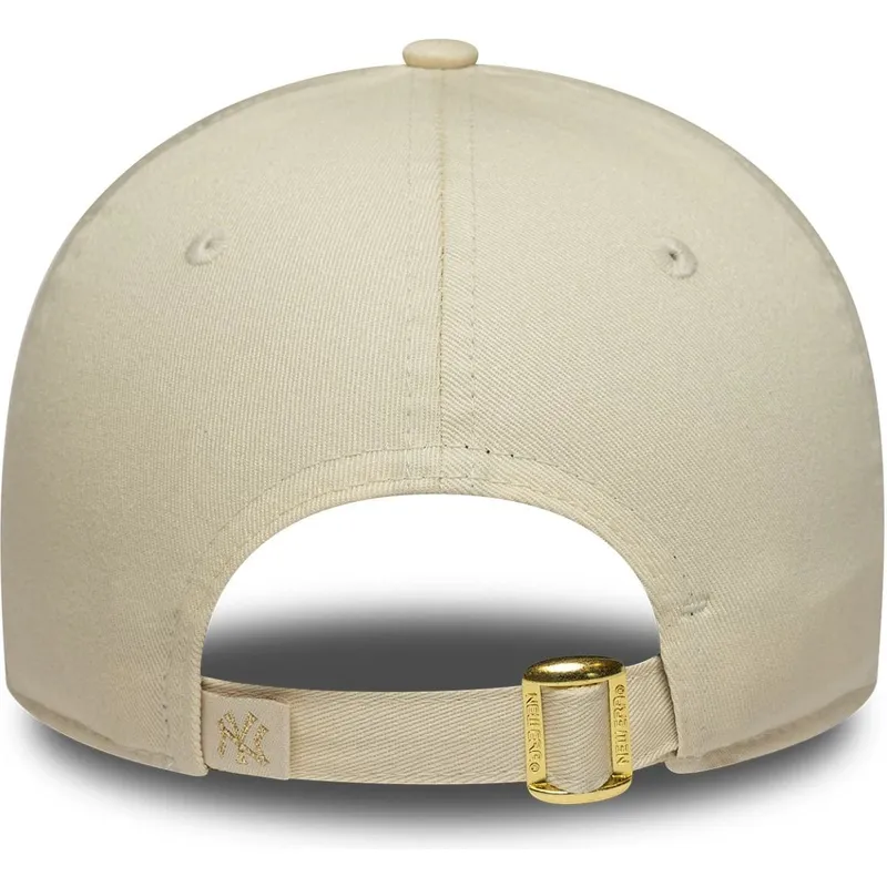 casquette-courbee-beige-ajustable-pour-femme-9forty-sequin-wordmark-new-york-yankees-mlb-new-era