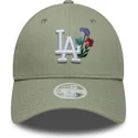 ljusgron-justerbar-kurvad-keps-for-dam-9forty-floral-icon-fran-los-angeles-dodgers-mlb-av-new-era