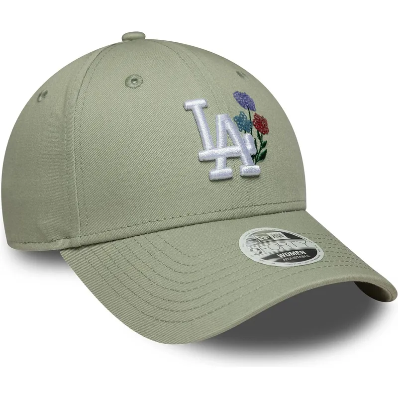 cappellino-con-visiera-curva-verde-chiaro-regolabile-da-donna-9forty-floral-icon-dei-los-angeles-dodgers-mlb-di-new-era