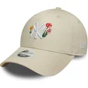 new-era-curved-brim-women-9forty-floral-icon-new-york-yankees-mlb-beige-adjustable-cap