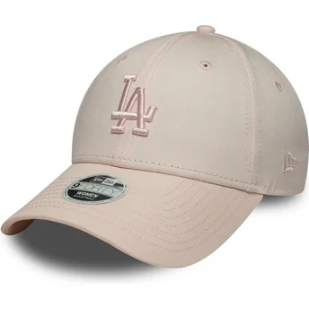 Rosafarbene verstellbare Curved Cap mit rosa Logo für Damen 9FORTY League Essential Midi der Los Angeles Dodgers MLB von New Era