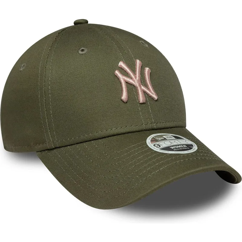 zielona-regulowana-czapka-z-zakrzywionym-daszkiem-z-rozowym-logo-dla-kobiet-9forty-league-essential-midi-new-york-yankees-mlb-ne