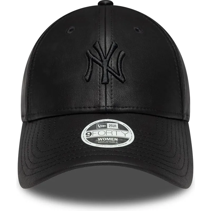 cappellino-curvo-nero-regolabile-con-logo-nero-da-donna-9forty-pu-dei-new-york-yankees-mlb-di-new-era