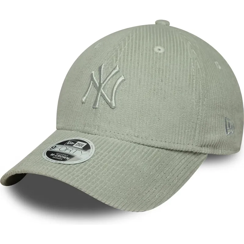 jasnozielona-regulowana-czapka-z-daszkiem-z-zielonym-logo-dla-kobiet-9forty-m-crown-pastel-cord-new-york-yankees-mlb-new-era