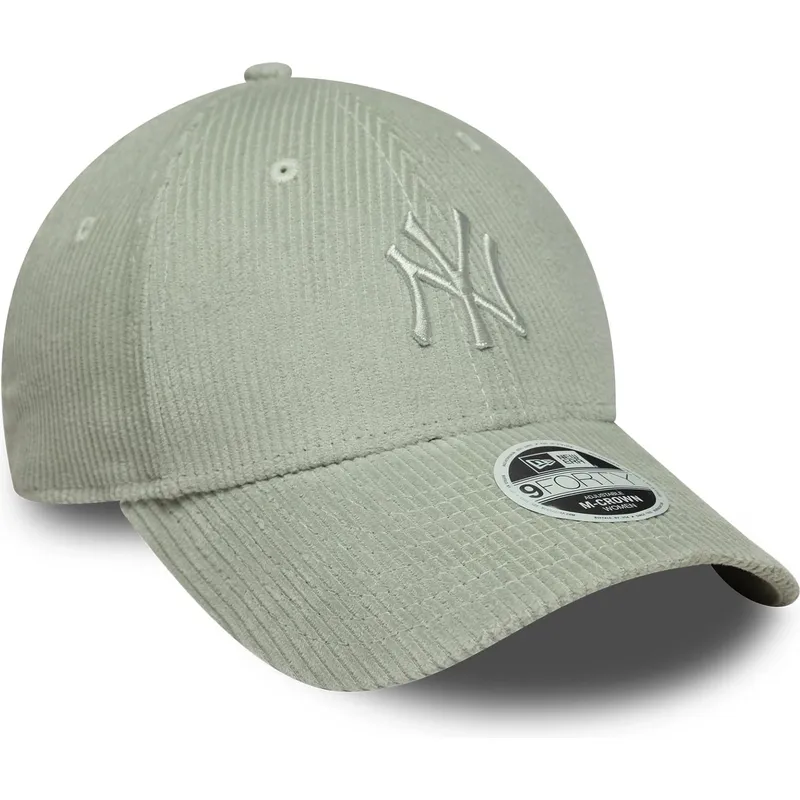 cappellino-con-visiera-curva-verde-chiaro-regolabile-con-logo-verde-da-donna-9forty-m-crown-pastel-cord-dei-new-york-yankees-mlb