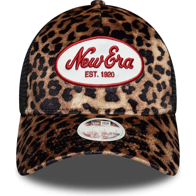 leopard-trucker-kasket-til-kvinder-9forty-a-frame-m-crown-fra-new-era