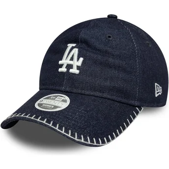 Marineblå justerbar buet kasket til kvinder 9TWENTY Denim Stitch fra Los Angeles Dodgers MLB fra New Era
