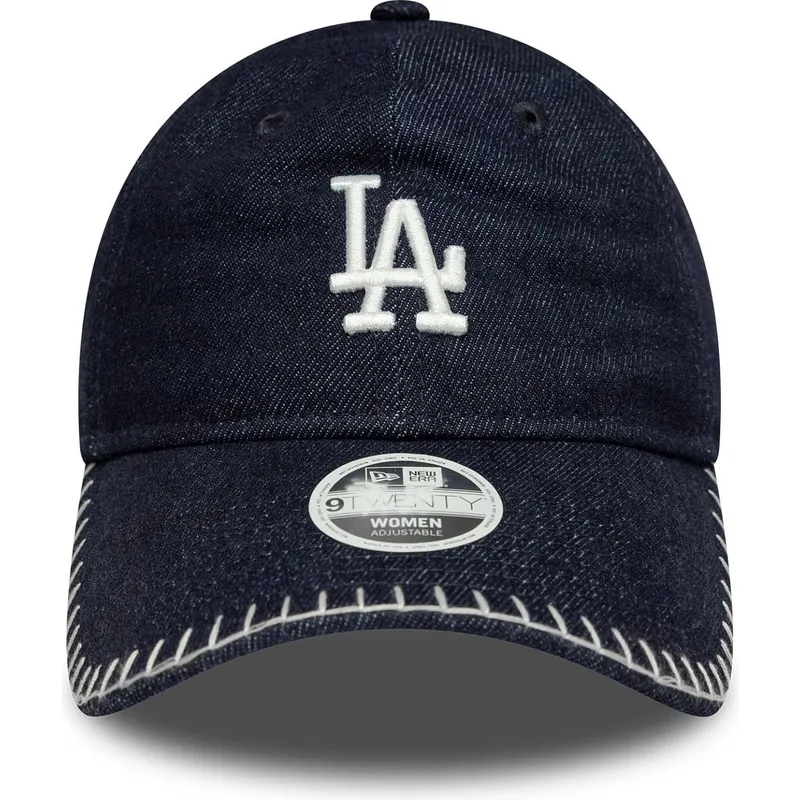 cappellino-con-visiera-curva-blu-navy-regolabile-da-donna-9twenty-denim-stitch-dei-los-angeles-dodgers-mlb-di-new-era