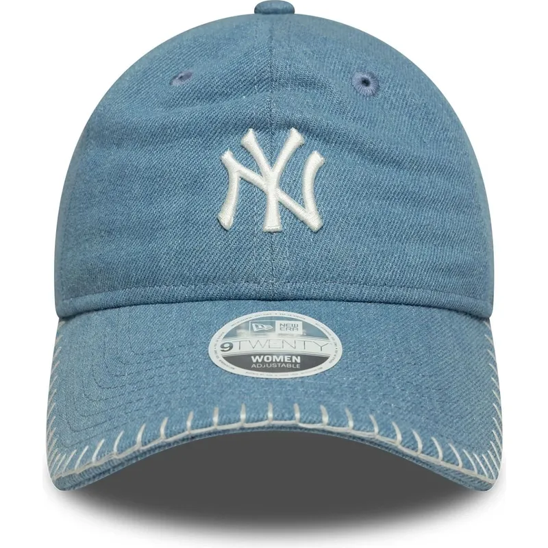 gorra-curva-azul-ajustable-para-mujer-9twenty-denim-stitch-de-new-york-yankees-mlb-de-new-era