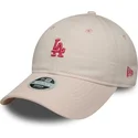 casquette-courbee-rose-ajustable-pour-femme-9twenty-washed-mini-los-angeles-dodgers-mlb-new-era